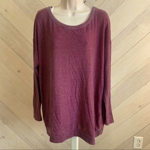 Slub knit back detail sweatshirt